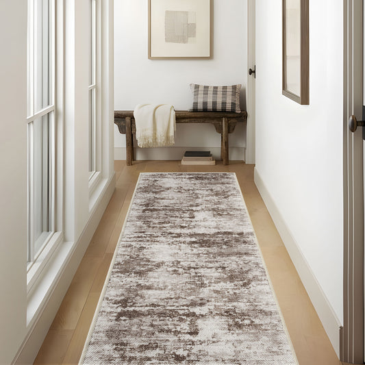 TTelephant Machine Washable Area Rug - Nina Brown