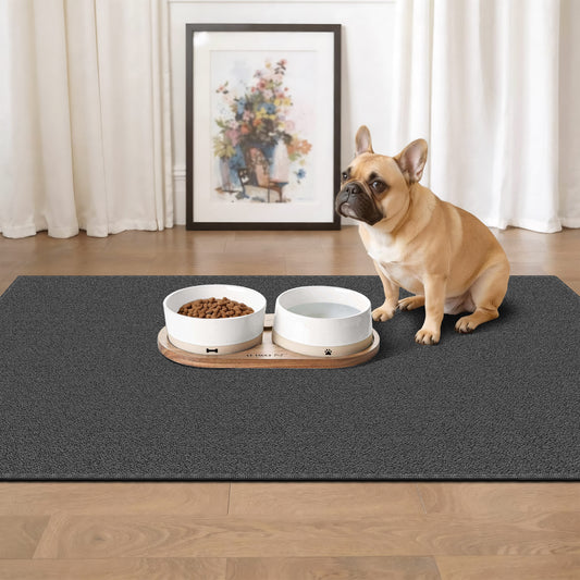 Floor Runners for Dogs,Washable & Joint-Friendly Dense Loop Pile Carpet Runners for Hallway, Kitchen, Indoor Entryway, Laundry, Black/Gray
