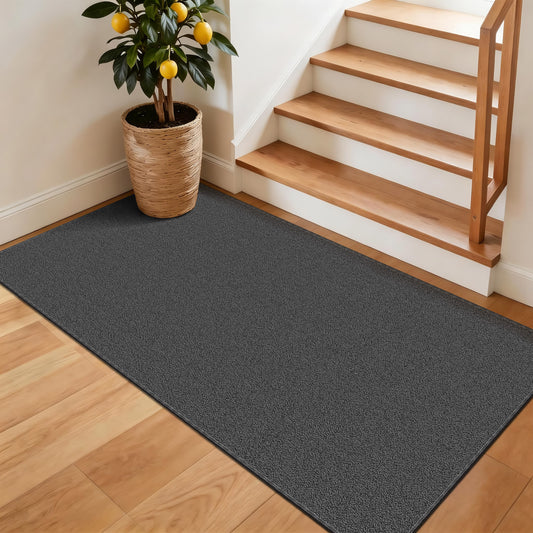 Floor Runners for Dogs,Washable & Joint-Friendly Dense Loop Pile Carpet Runners for Hallway, Kitchen, Indoor Entryway, Laundry, Black/Gray