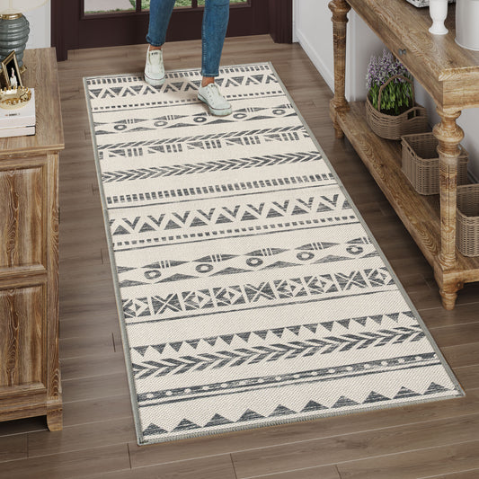 TTelephant Machine Washable Area Rug -Ale Gray