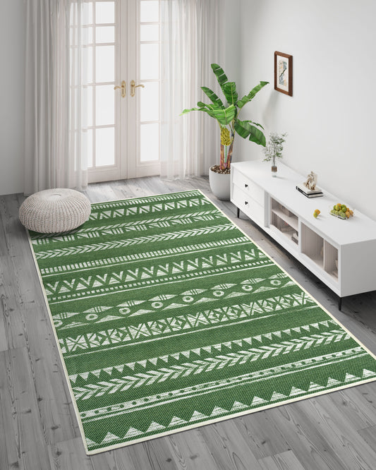 TTelephant Machine Washable Area Rug - Ale Green